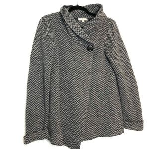 Mary Firenze Soft Wool Blend Cowl Neck Knit Jacket